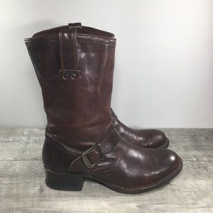 Frye Womens #76920 Martina Engineer Short Leather Riding Biker Boots Size 8 B